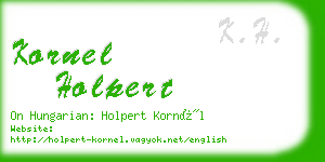 kornel holpert business card
